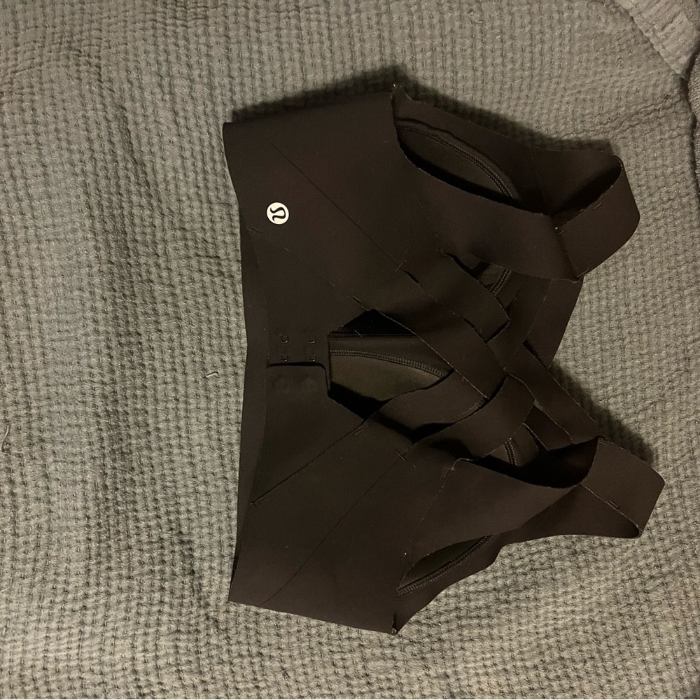 NWOT Lululemon Black Crossback Strappy Sports Bra